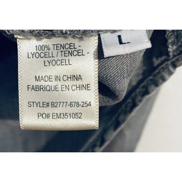 Cloth and Stone Anthroplogie Top Womens Large Black Distressed Denim Button Up - Picture 6 of 8